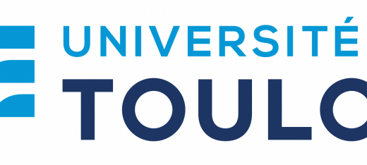 Logo Université de Toulon : trois vagues bleues à gauche, nom en bleu à droite.