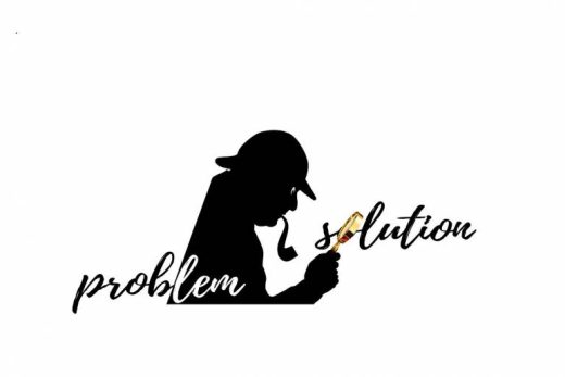 Silhouette de détective entre " problème " et " solution ", évoquant l'analyse, l'enquête ou l'escape game.
